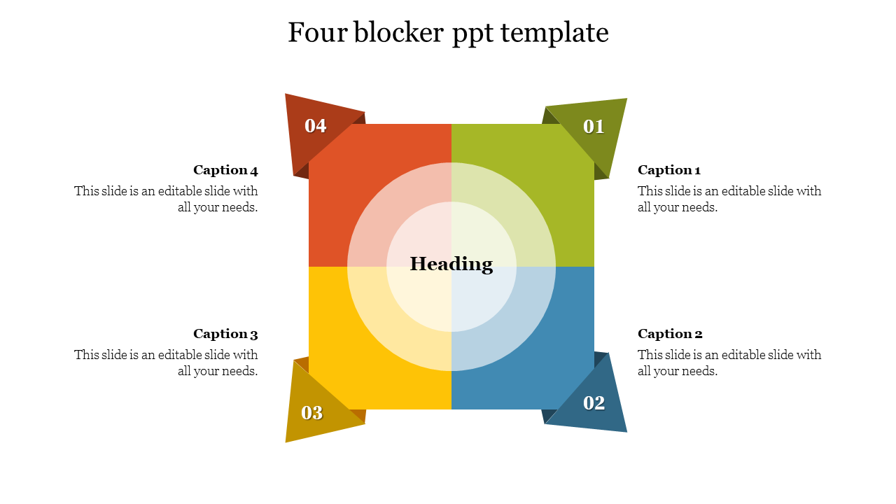 Amazing 4 Blocker PowerPoint Template for Presentation